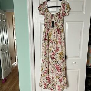 NWT Floral Dress with Pink and Yellow Accents
